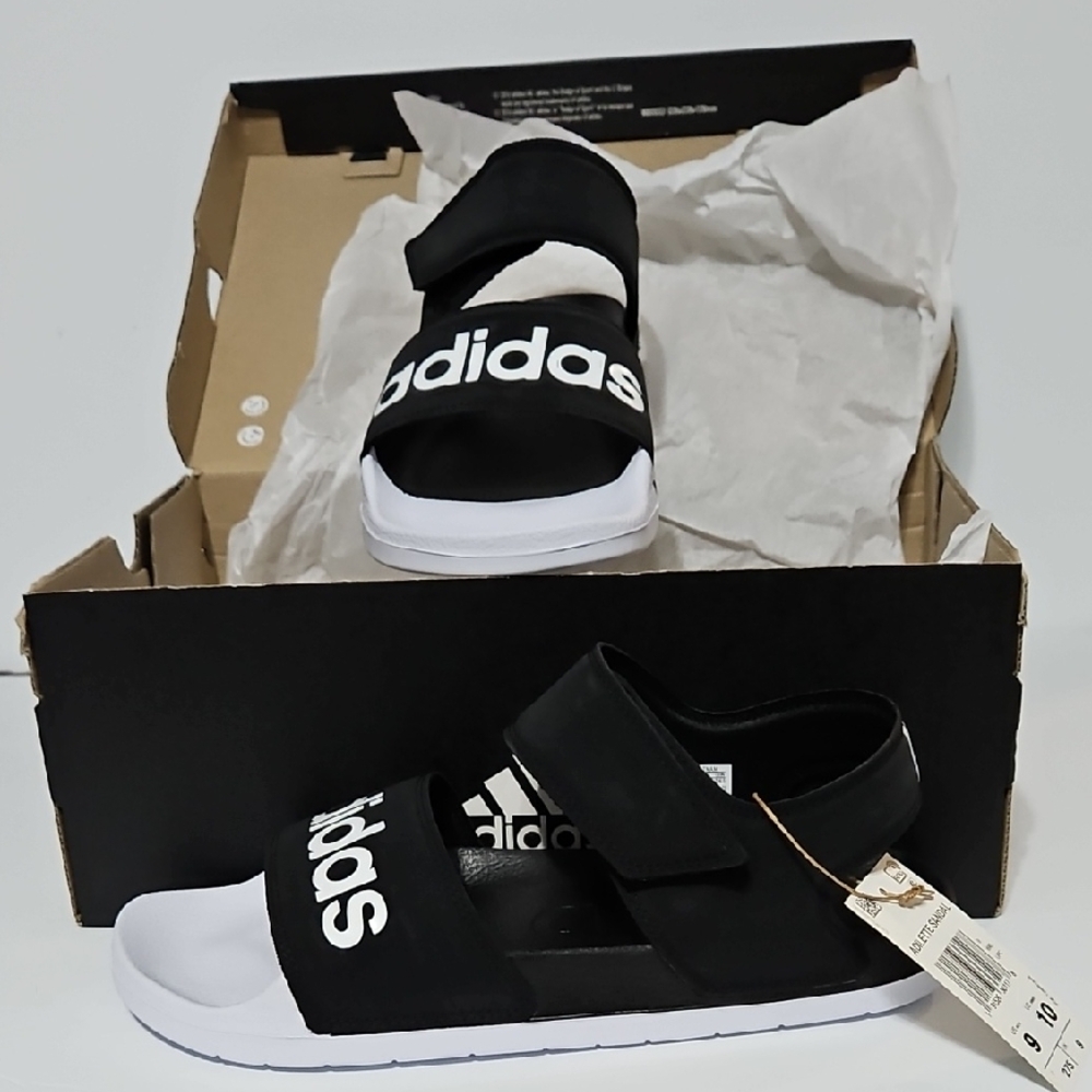 Adidas Black and White Strap ADILETTE Sandals